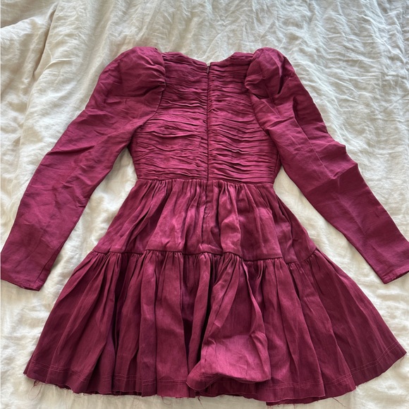 Aje Impasto Ruched Dress Size 8 (AUS) NWT Maroon - Picture 8 of 8